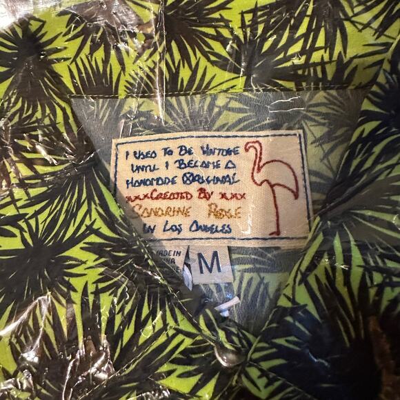 Sandrine Rose Havana Palm Trees California Shirt Chest Pocket Women Medium NWT - Picture 2 of 9